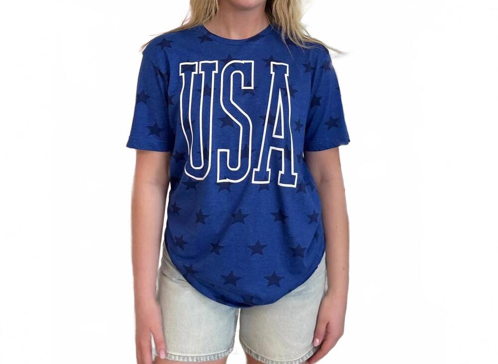 NEW DASH FORWARD usa star tee in blue